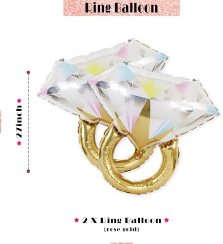 PartyForever 2 Gold Glitter Bachelorette Balloons Kit
