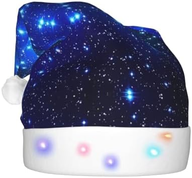 Galaxy Stars Print LED Christmas Hat for Parties and Festive Events