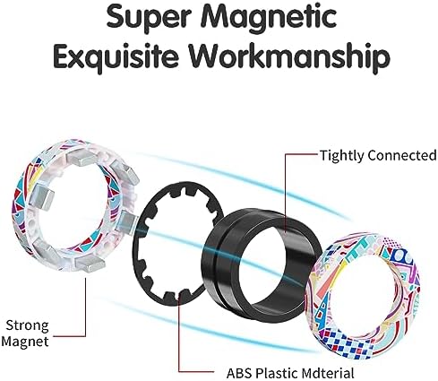 9Pcs Magnetic Fidget Rings Toy Set for Adults and Kids