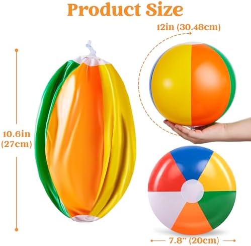 JOYIN Rainbow Beach Balls 12 Pack 12 Inch