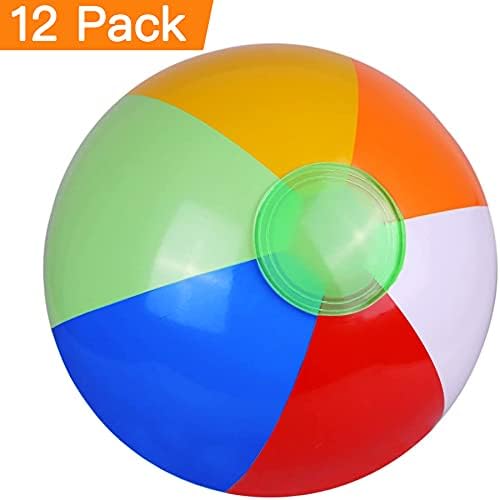 SYZ 12 Inflatable Beach Balls 12 Pack Rainbow