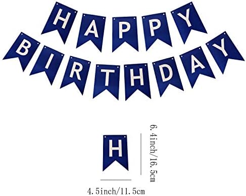 Blue Happy Birthday Banner DIY Decoration Flags