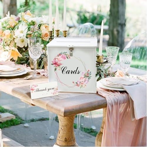 White Wedding Card Box with Lock for Events
