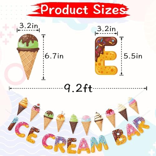Ice Cream Bar Banner Garland Party Decor
