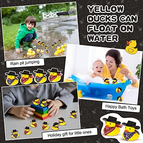 24 Piece Cowboy Rubber Duck Set with Hat and Scarf