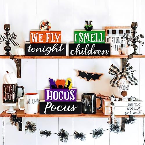 Halloween Wooden Signs 3PCS Table Decorations