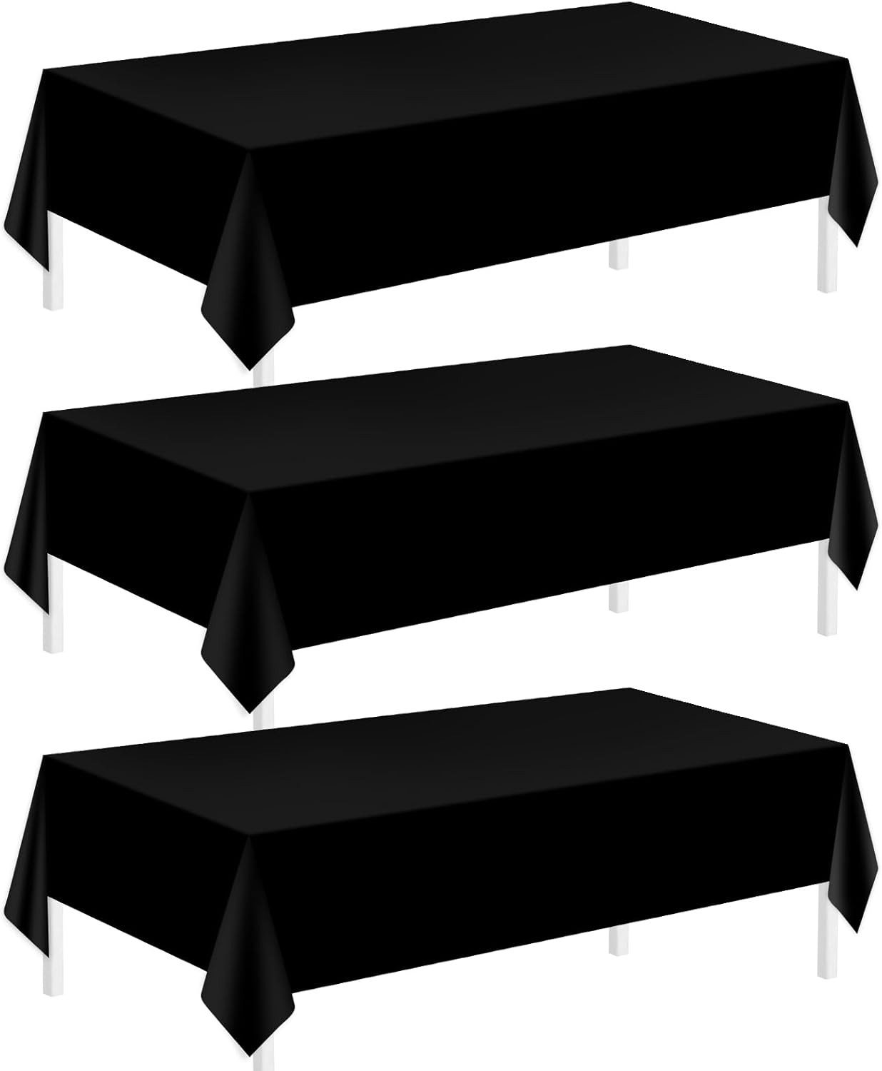 Childom 3 Pack Plastic Tablecloths for 8 Foot Tables