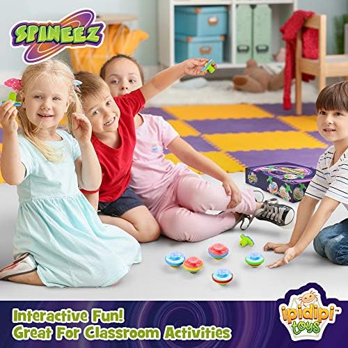 IPIDIPI TOYS Light Up Spinning Tops 12-Pack Blue