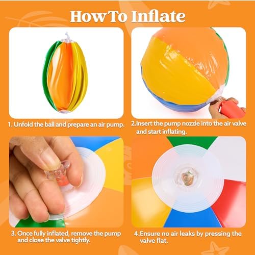JOYIN Rainbow Beach Balls 12 Pack 12 Inch