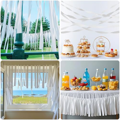 Oun Nana 6 Rolls White Streamers for Parties