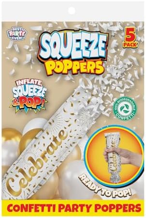 Best Party Ever Squeeze Popper 2 Pack 10 Confetti