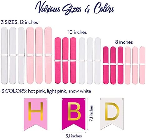 DIY Pink Birthday Decor Kit with Pom Poms and Banner