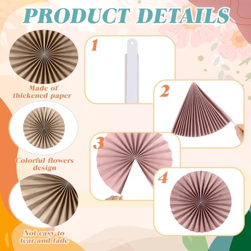 Weekgrat 18 Pcs Boho Hanging Paper Fans Classroom Decor