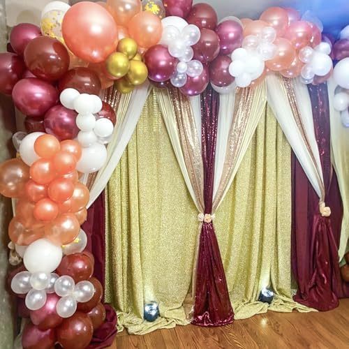 Burgundy Rose Gold Balloons Set 60 Pack