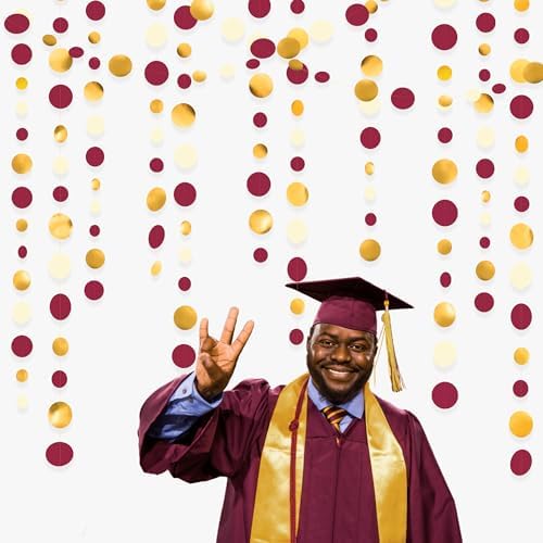 46 Ft Maroon Gold Party Garland Decorations