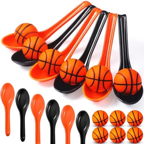 12 Pack Basketball Spoon Relay Race Game Set for Kids Adults