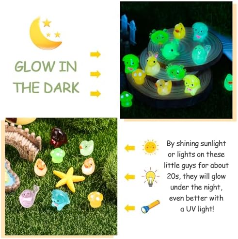 126 Pcs Glow-in-the-Dark Resin Ducks and Animals