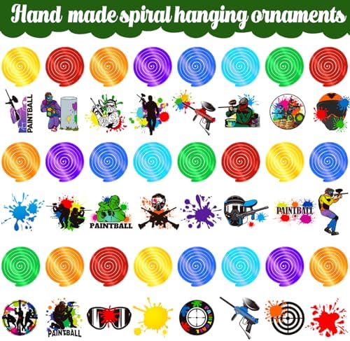 Paintball Party Hanging Swirls 24PCS Decorations