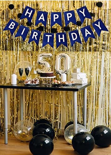 Blue Happy Birthday Banner DIY Decoration Flags