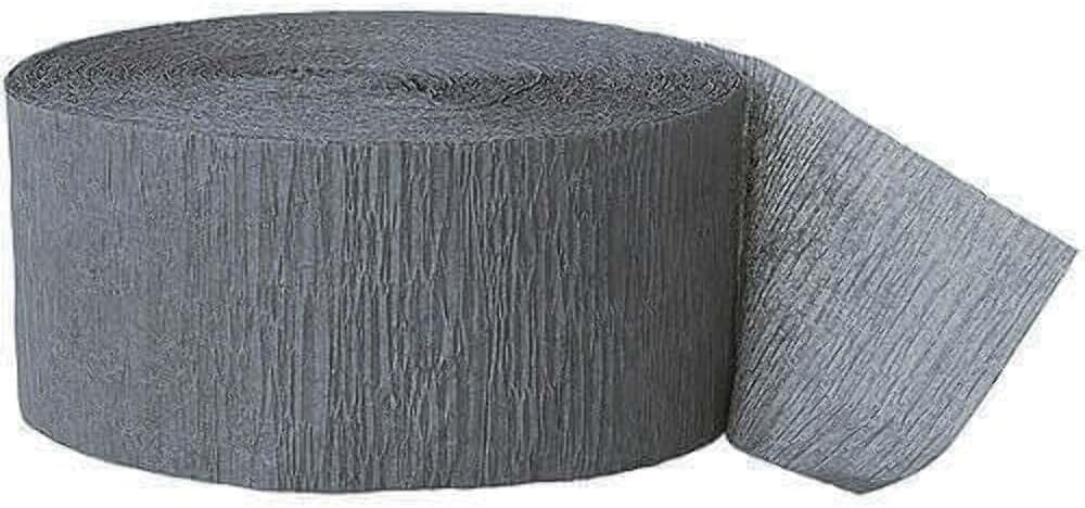Premium Grey Crepe Paper Streamer 81ft 1 Pc for Parties