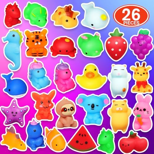 Nobasco 26 Pack Squishie Mochi Toys - Kawaii Cat Stress Relievers