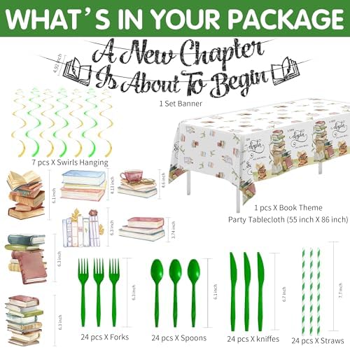 Book Theme Party Decorations for 24 Guests