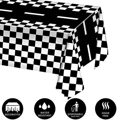 3 Pack Checkered Race Car Party Tablecloths
