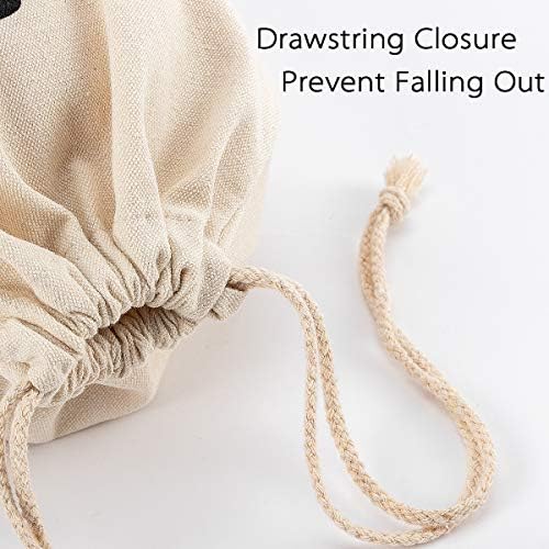 4Pcs Halloween Canvas Money Bags with Dollar Sign for Costume Parties