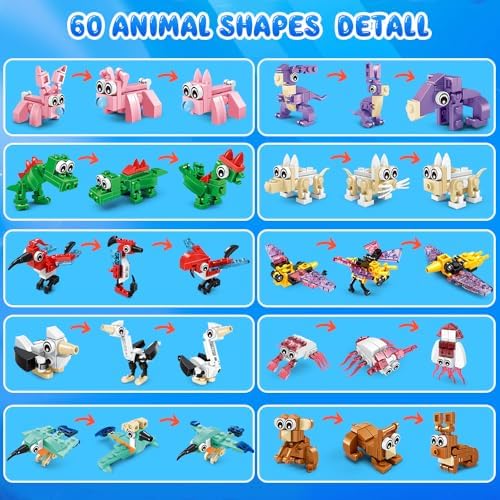 HOGOKIDS 20 Pack Animal Building Blocks Set