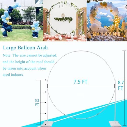 3IN1 Balloon Arch Stand Kit 75ft Round Backdrop Frame