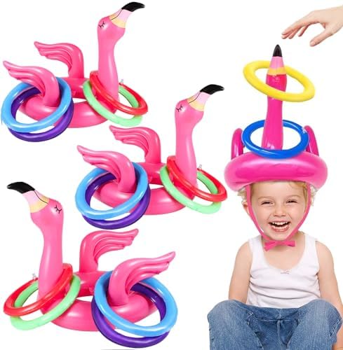 Camlinbo 15 Pcs Inflatable Flamingo Pool Game Set