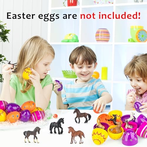 18 Pcs Plastic Realistic Pony Horse Toy Figures Set