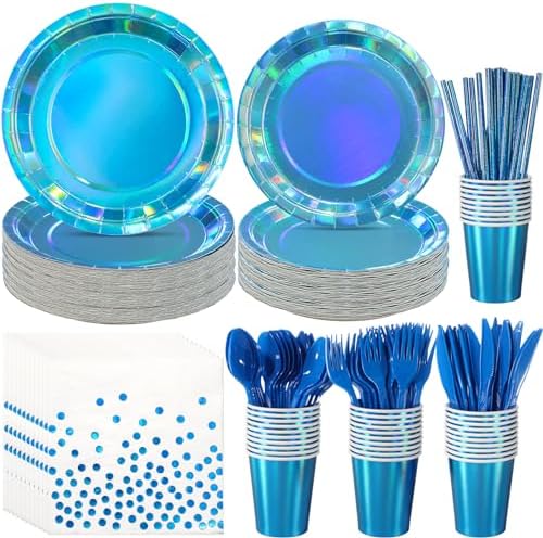 Iridescent Blue Party Pack for 25 Guests
