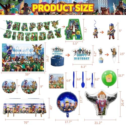 Birthday Party Decorations Set with Banner Backdrop Balloons Tableware