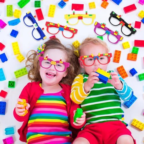 12 Pcs Building Bricks Glasses for Kids Birthday Party Favors