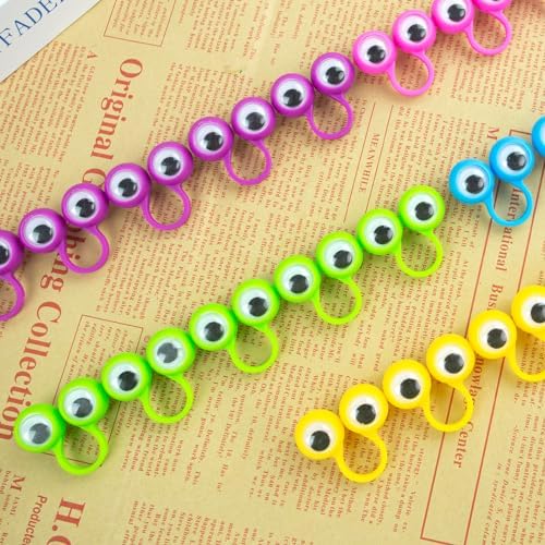 3 Otters 48PCS Eyeball Rings for Kids