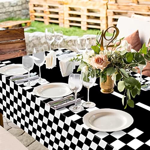3 Pack Checkered Race Car Party Tablecloths
