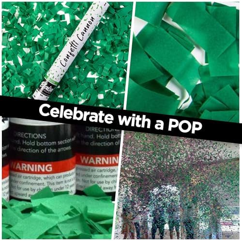 Blaise Pyro Party Green Confetti Poppers - 6 Pack 12 Inch