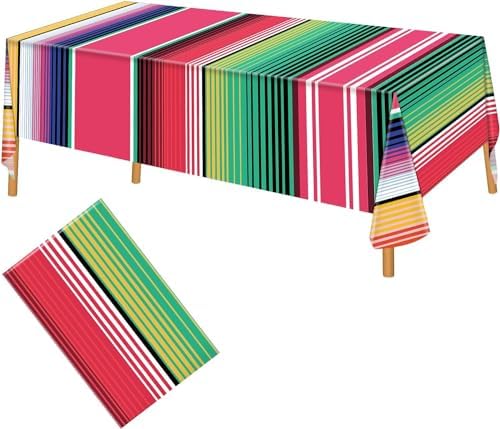 Hxezoc 3 Pack Mexican Striped Tablecloths 54x108 Inch