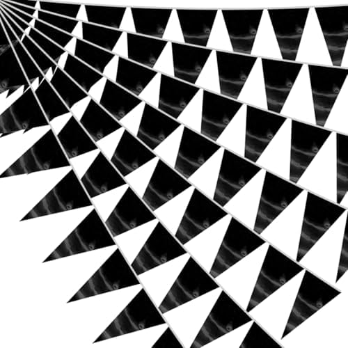 40M Black Triangle Pennant Banner Set for Events