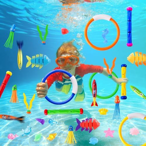 YUJUN 35PCS Pool Diving Toy Set for Kids