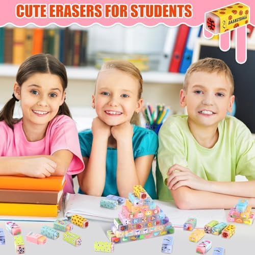 50 Pcs Cute Jelly Animal Pencil Erasers for Kids
