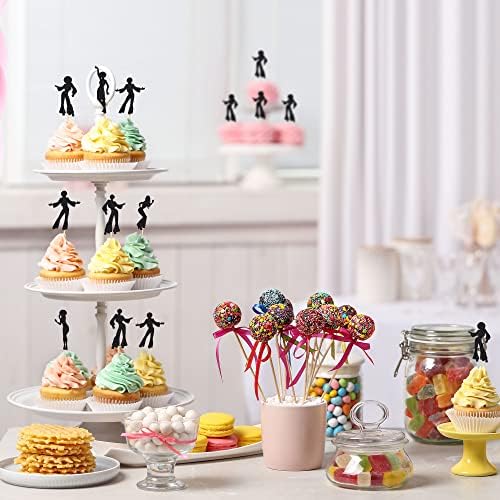 Gyufise 24Pcs 70s Disco Dancing Cupcake Toppers
