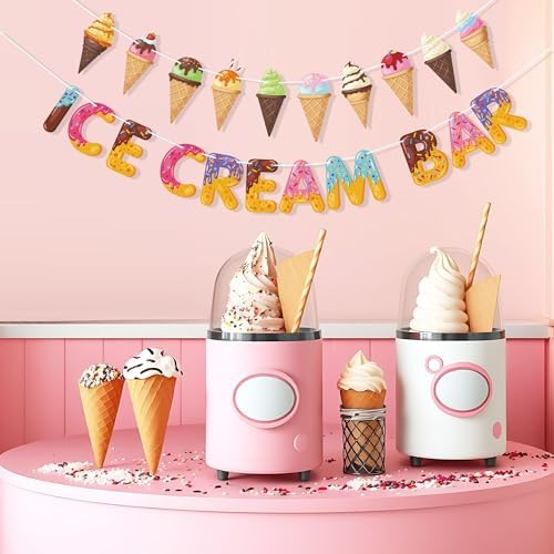 Ice Cream Bar Banner Garland Party Decor