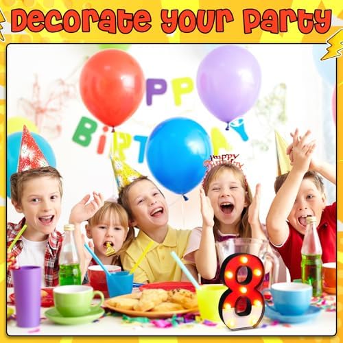 Mudder LED Cartoon Glowing Numbers Party Decorations