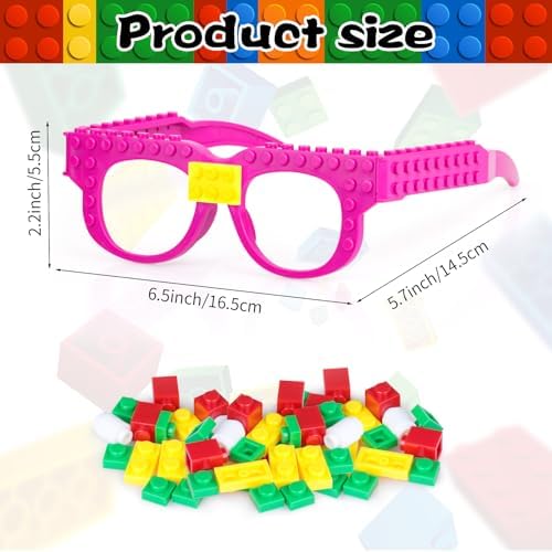 12 Pcs Building Bricks Glasses for Kids Birthday Party Favors
