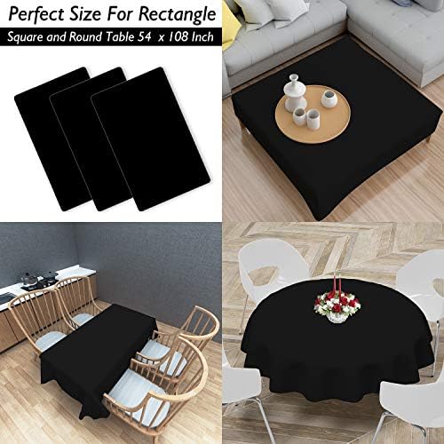 Childom 3 Pack Plastic Tablecloths for 8 Foot Tables