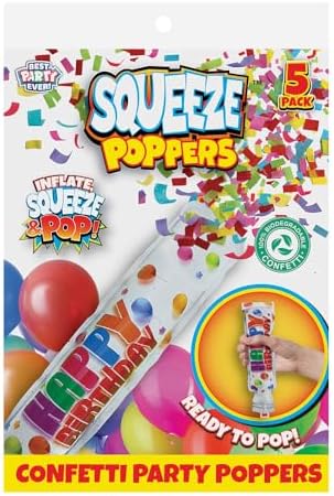 BEST PARTY EVER Happy Birthday Squeeze Popper 2 Pack