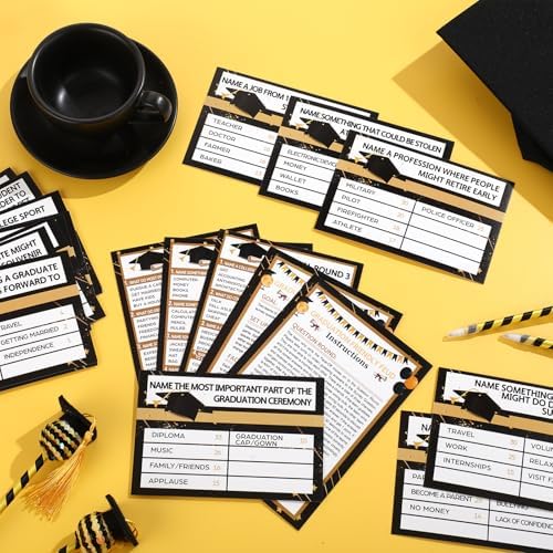 Graduation Feud Cards 25 Pcs Game for Parties and Trivia Fun