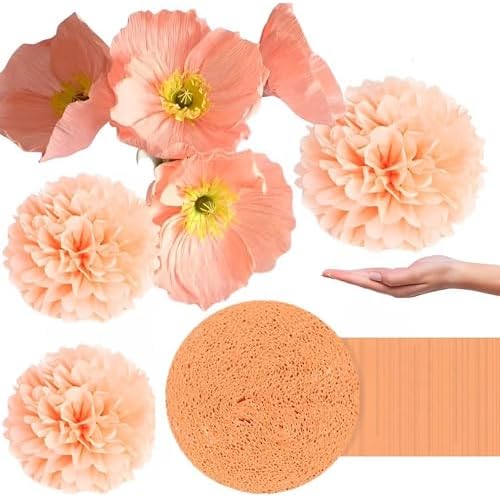 Peach Crepe Paper Roll 81ft Premium Quality for Decor